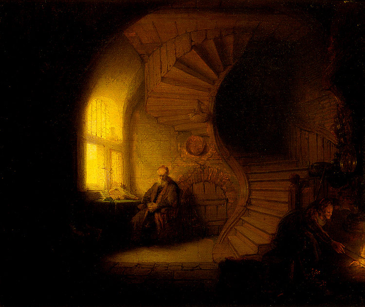 Photo:  Rembrandt van Rijn,Philosopher in Meditation, 1632